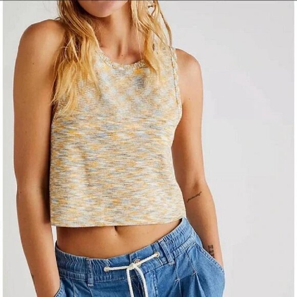 Free People Best of Us Sweater Tank Warm Sky Combo - Picture 1 of 7